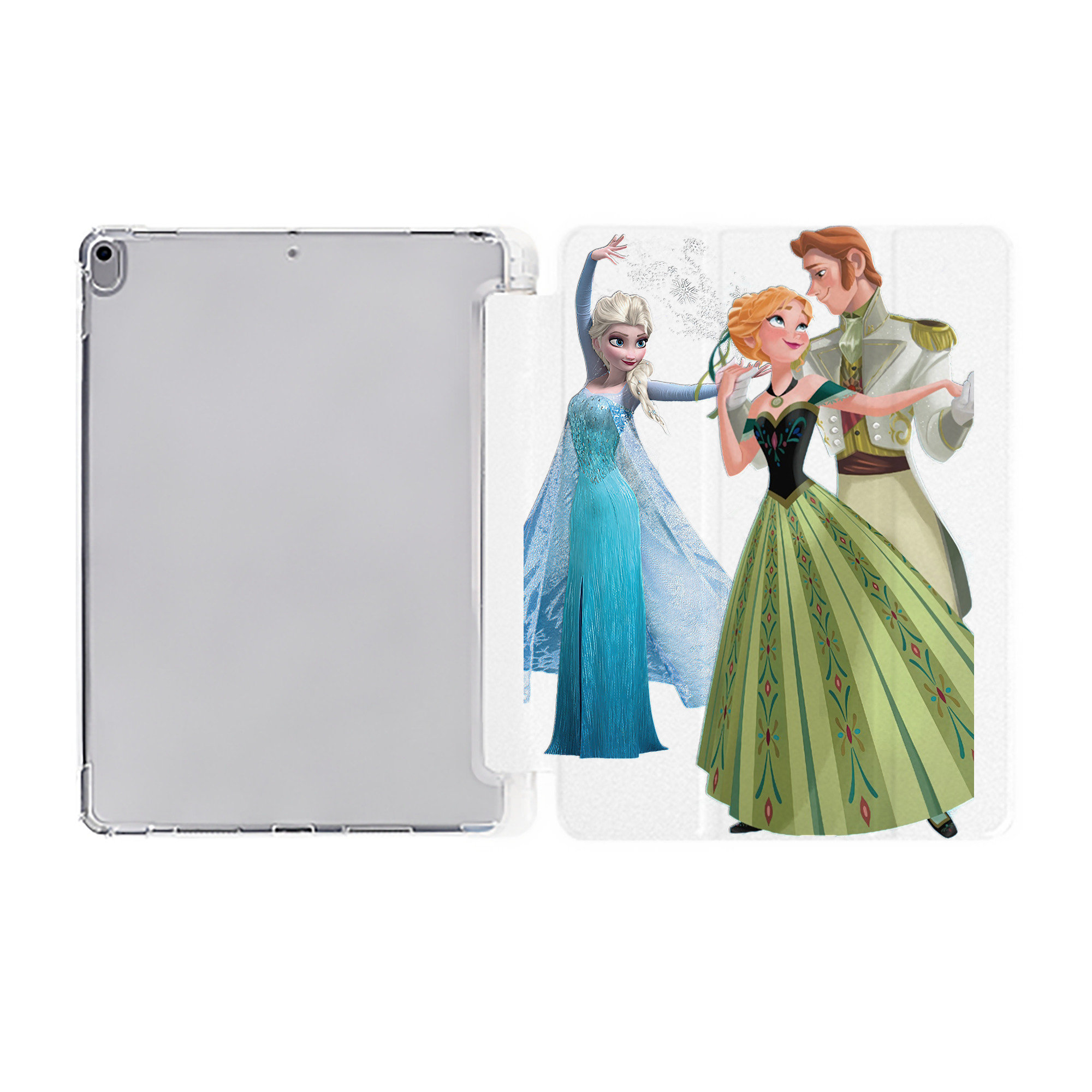 （画像用） アナと雪の女王 アンナ エルサ Frozen Anna Elsa IPad ケース ペン収納付き 三つ折りスタンド PUレザー×シリコン 対応機種9.5/10.5/10.9インチ